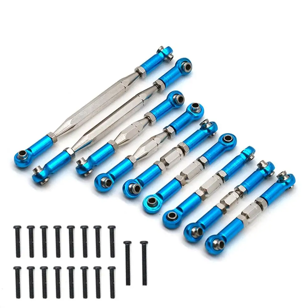 

9PCS Adjustable Metal Linkage Pull Rod Servo Link WLtoys 12428 12423 12428 - ABC Feiyue FY06 upgrade RC Car metal Accessories