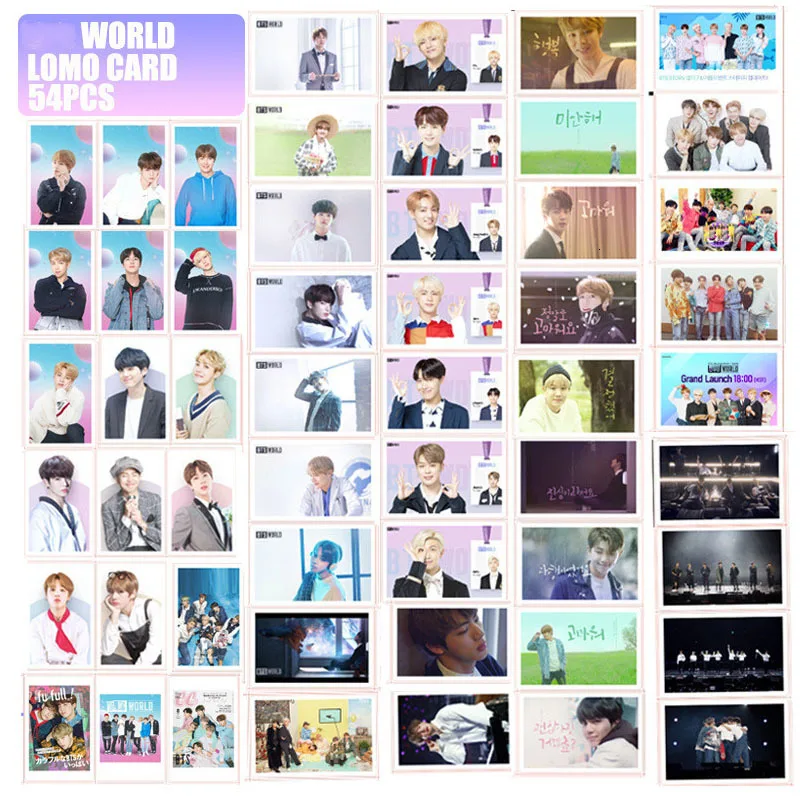54 шт. Kpop Bangtan мальчики фоторезы сделаны из бумаги фото карты Фотографии фотокарты ломо карты канцелярские украшения принадлежности веер подарки