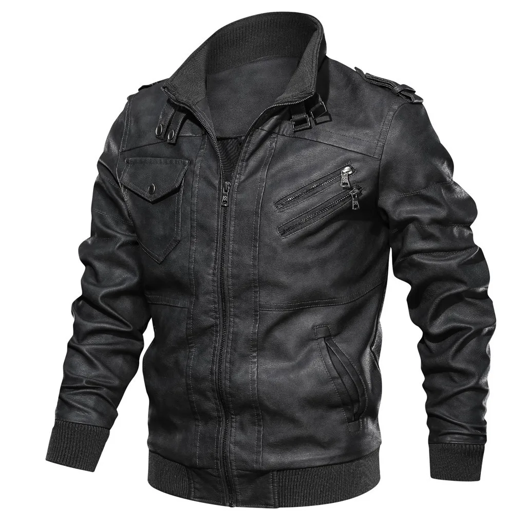 Новые кожаные куртки мужские осенне-зимние пальто с капюшоном мужские s Модные мотоциклетные Байкерская Кожаная Куртка Jaqueta Couro