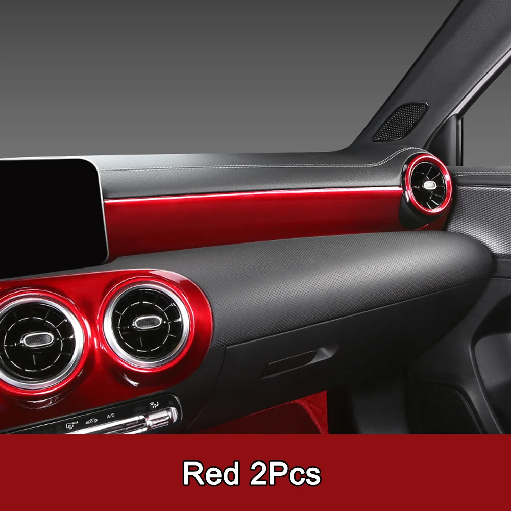 Для Mercedes Benz A Class W177 V177 A180 A200 A220 A250 Автомобильный Инструмент Защитная крышка приборной панели воздуха на выходе панель отделка стикер - Название цвета: Red
