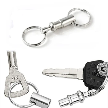 

50Pcs Steel Plated Pull-Apart Key Rings Detachable Key Ring Snap Lock Holder Removable Keyring Quick Release Keychain EDC Buckle