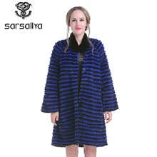 Sarsallya зимняя женская Норковая Шуба реального норки Меховые пальто натуральная кожа пальто меха норки длинные женские кролик Мех куртка