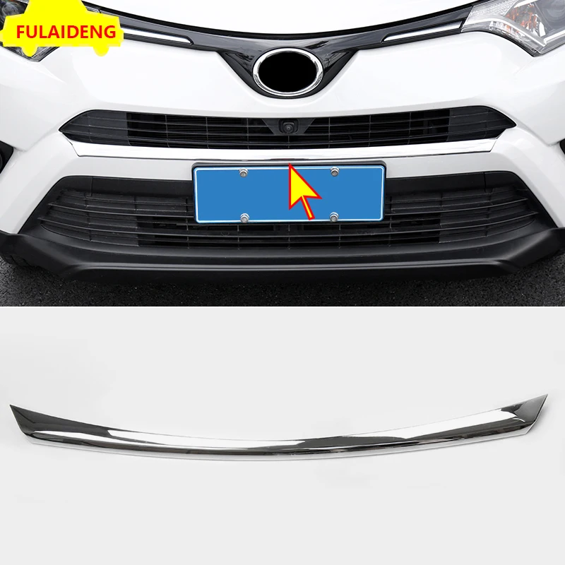 Для Toyota RAV4- ABS Хром Передняя средняя решетка бампера Совок капот полосы крышка отделка автомобиля Стайлинг Аксессуары