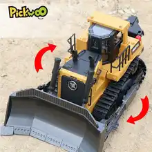 Pickwoo huina 1569 caminhão de controle remoto 8ch rc bulldozer máquina em controle brinquedo do carro para meninos engenharia novo presente natal