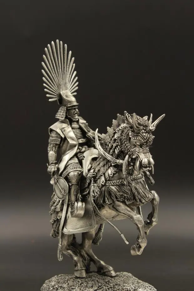 

1:24 Scale 75mm Tin Metal Armor Samurai Statuette Figure Toyotomi Hideyosh DIY Assembling Static Japanese Ancient Soldier Model