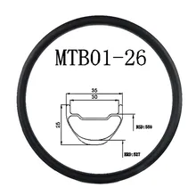 26er 35 мм x 25 мм Глубокий клинчер бескамерный карбоновый обод 24 28 32 отверстия 26 дюймов MTB XC горный велосипед диск колеса UD 3 к 12 к матовый глянцевый