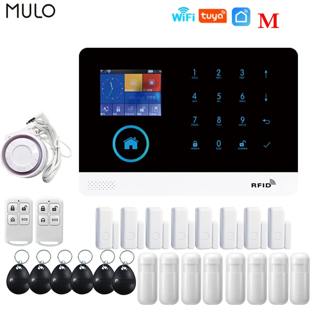 MULO Tuya сигнализации Системы Wi-Fi GSM охранная сигнализация для Дома Офиса PG103 SMS