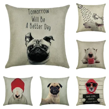 

Pillowcase with cartoon pattern imitating hemp