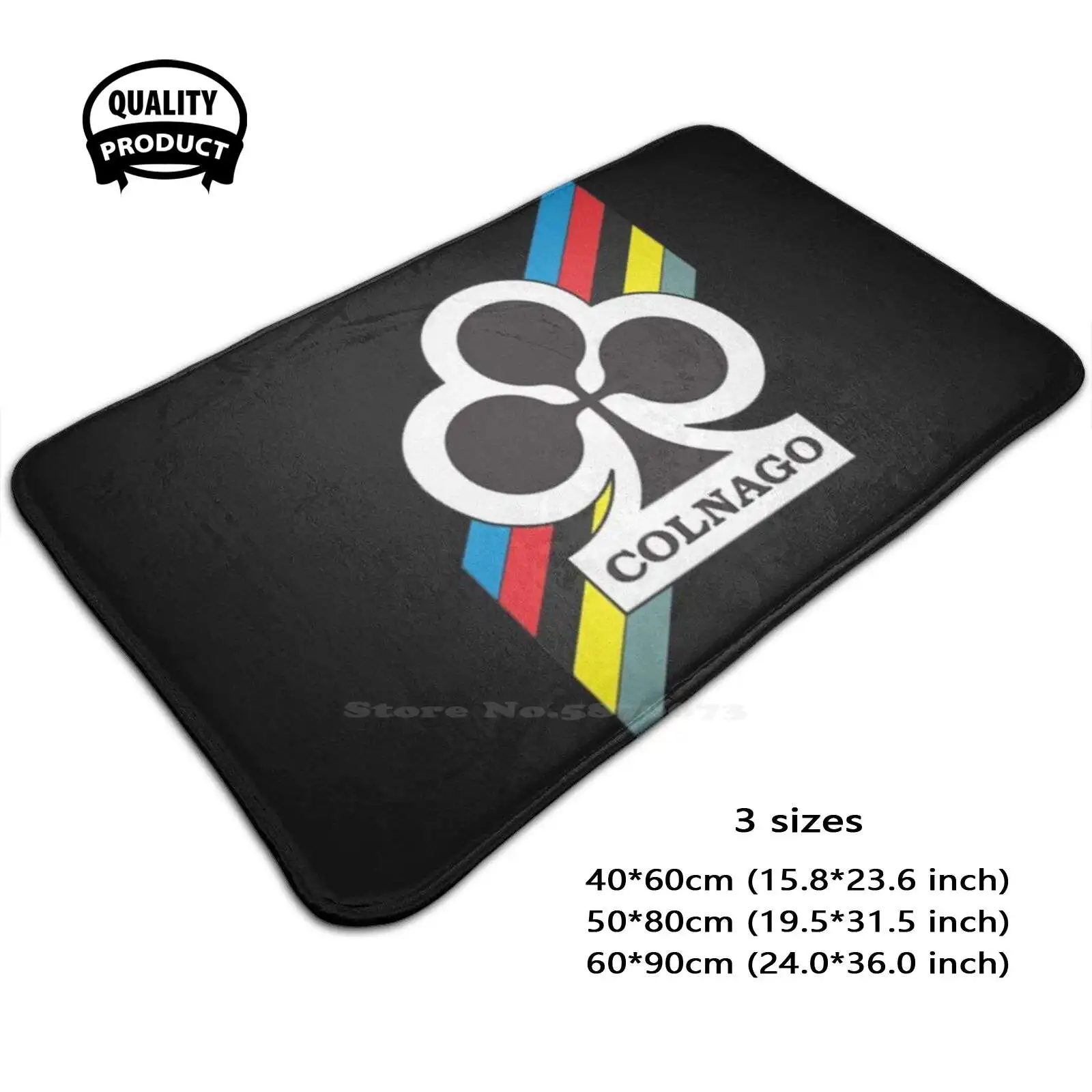 Colnago - Classic Italian Cycling Brand Ace Of Clubs Logo And Tour Stripes 3D Articoli Per La Casa Tappetino Tappeto Tappeto Foot Pad Colnago
