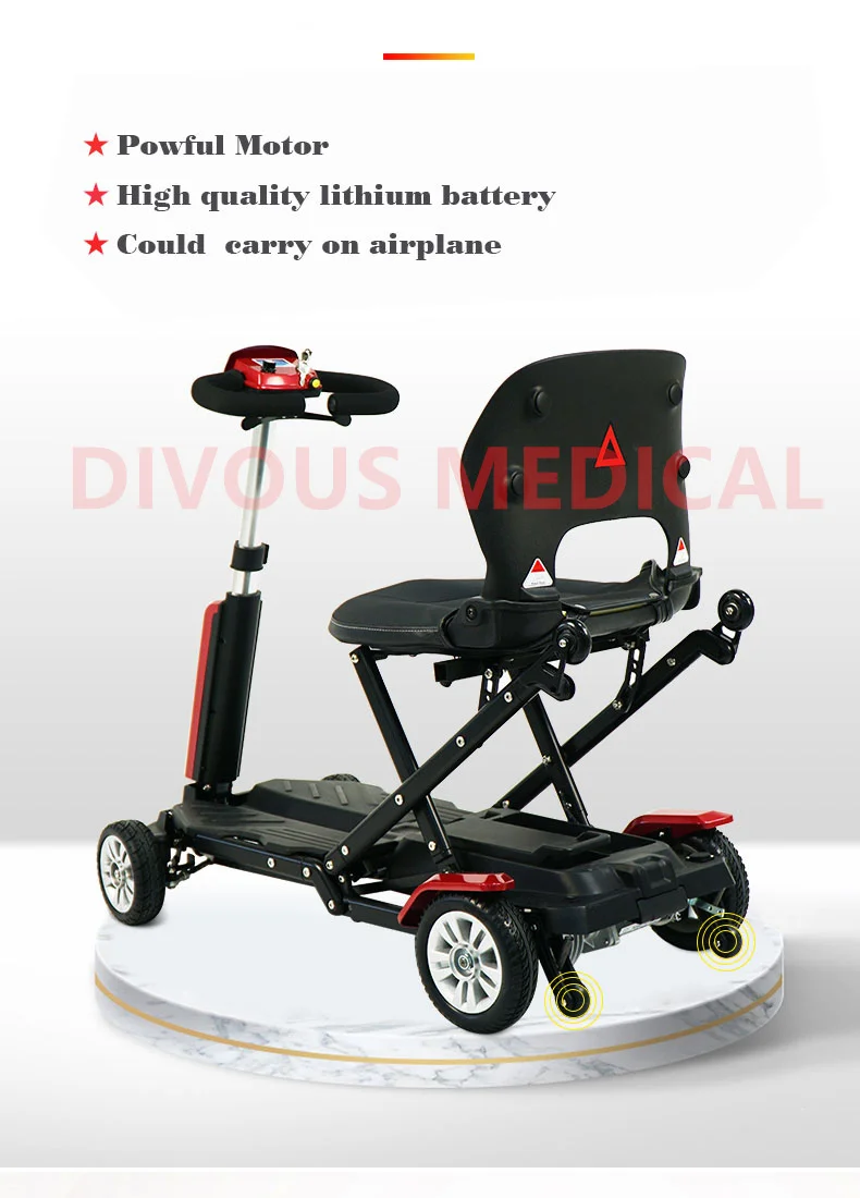Mobility Scooter For Adult 4 Wheels Automatic Atto Folding Light Weight Electric Elderly Scooter Scooter For Seniors 5