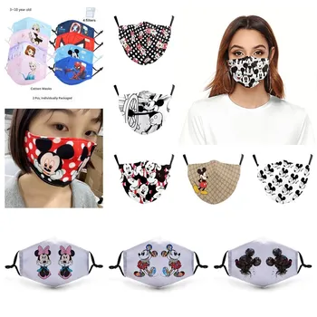 

Disney Mickey Minnie Face Mask Adult Built-in Pm 2.5 Filter Kids Child Masks Girl Reusable Washable Anti Dust Mouth Mask