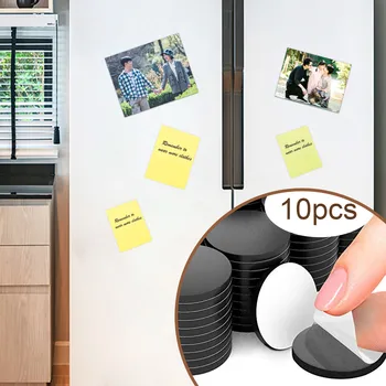 

10pcs Round Magnetic Discs Flexible Rubber Refrigerator Fridge Magnets Dots with Adhesive Backing for DIY Crafts