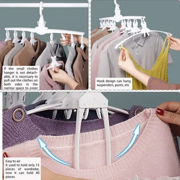 

2020 Clothes drying artifact Multifunctional Hanger Storage Artifact Folding Magic Drying Rack foldable convenient Home Tools#W