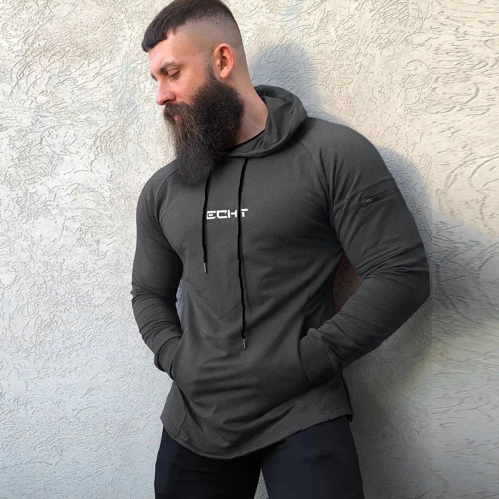 

Muscle Kid Brother Fitness Spring And Autumn Sports Casual Running Exercise Light Board Non-Logo Hooded Pullover Hoody Men's