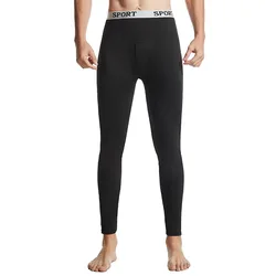 Long Johns Men Slim Fit Warm Pants Men Single Thin Oversized Leggings Fleece Winter Keep Warm Bottom Wear Pants High Elastic