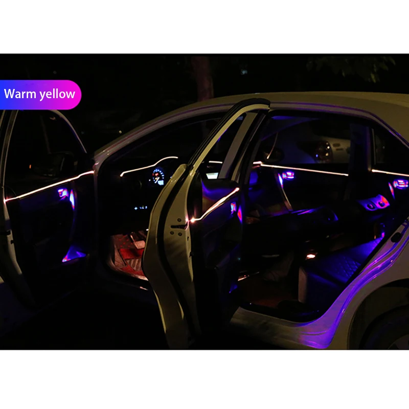 Vingtank звуковая активная EL неоновая подсветка для салона автомобиля RGB светодиодный автомобильный внутренний свет многоцветный Bluetooth телефон контроль атмосферный свет 12 В