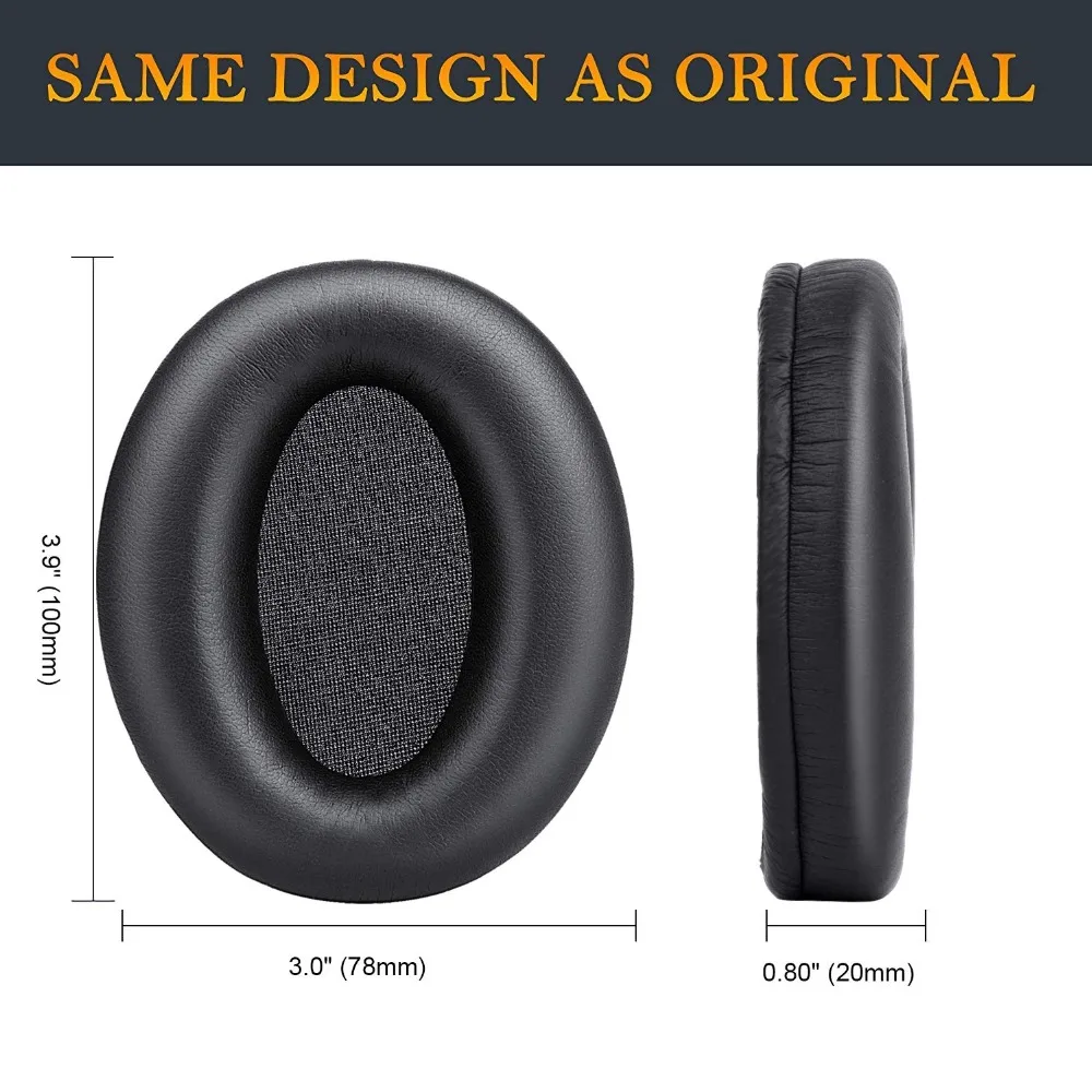 Soft Protein Leather Memory Foam Ear Pads Cushions Replacement Earpads For Sony WH-1000XM3 WH1000XM3 Over-Ear Headphones
