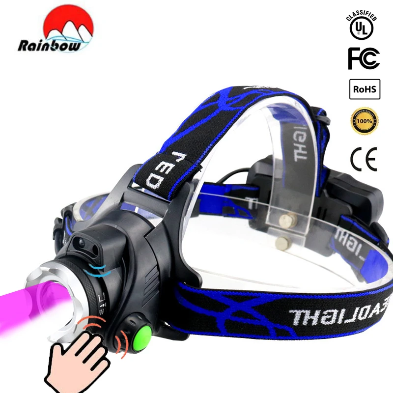 T6 LED Zoomable Headlamp USB Rechargeable sensor Headlight Torch Fishing Camping