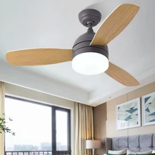 Современный минималистичный цвет Макарон окрашенное железо декоративный потолочный вентилятор свет для гостиной столовой светодиодный деревянный веер