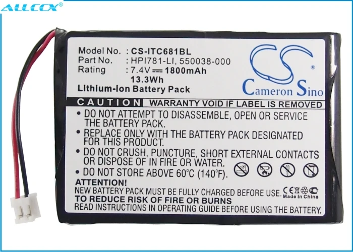 Cameron Sino 1800mAh аккумулятор 550038-000, HPI781-LI для Intermec 681781782 T