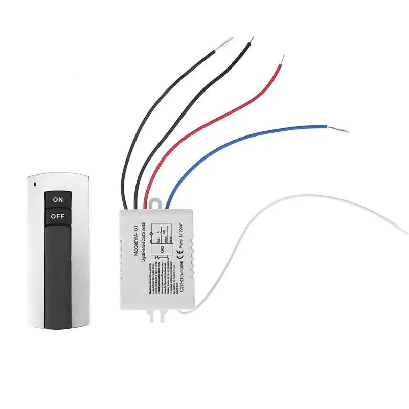  1 Channel ON/OFF 220V Digital Wireless Remote Control Switch for Light Lamp 180-240V Remote Control - 4000128081880