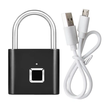 

Security Intelligent USB Rechargeable Door Lock Fingerprint Padlock Quick Unlock Fingerprint Lock