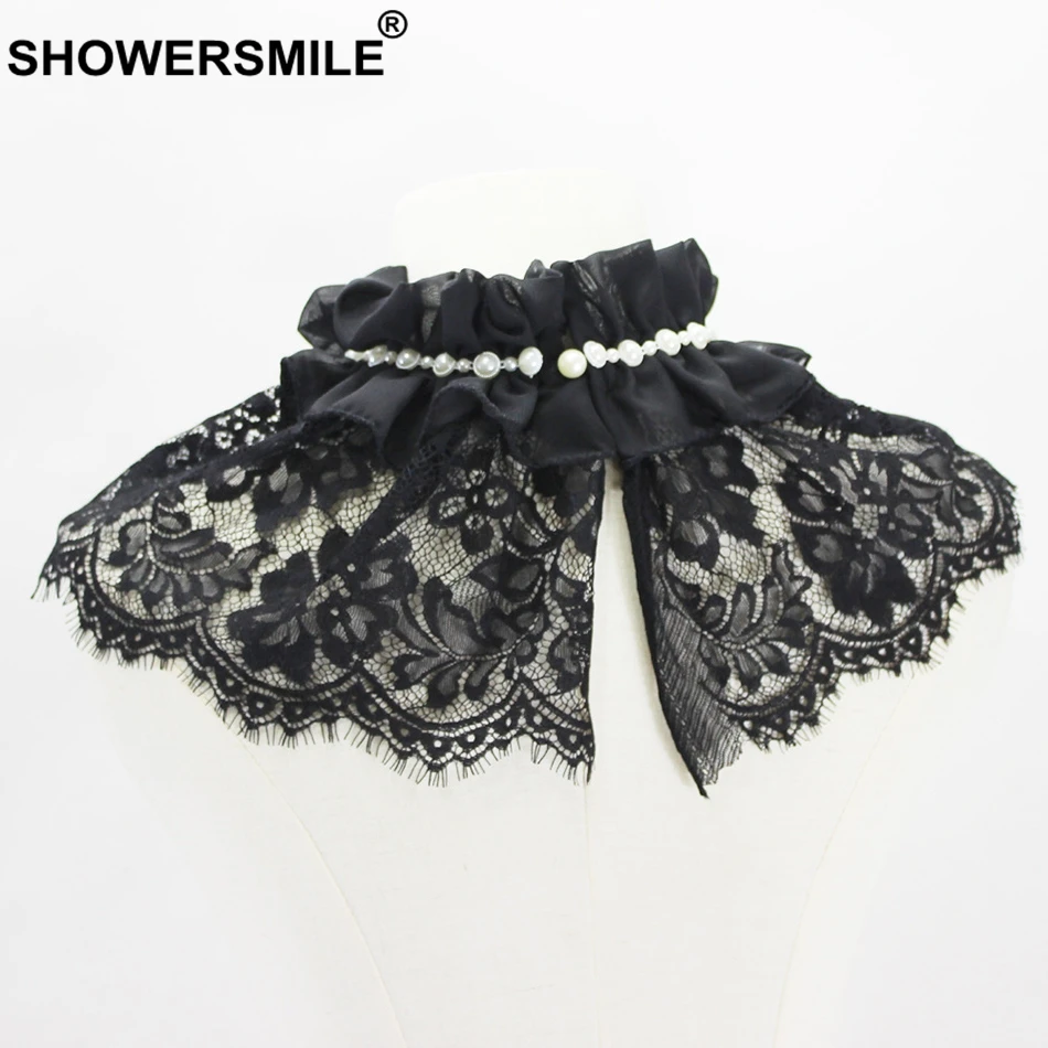 SHOWERSMILE съемные воротники женские черные кружевные женский съемный Элегантный