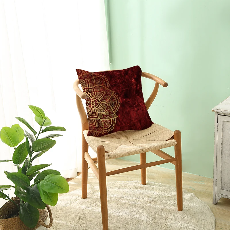 Наволочка для подушки с изображением мандалы, чехол для подушки с абстрактным рисунком, декоративный чехол для подушки для дивана 45x45 см, домашний декор