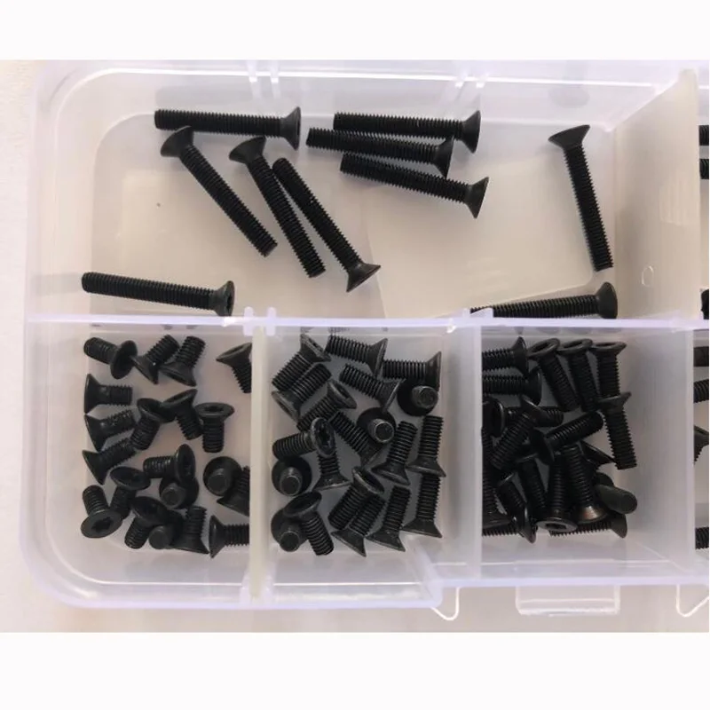 100 шт Torx плоские винтики болты крепежные винты (M3) Черные 6 20 мм Длина наборы