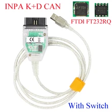 Для BMW INPA K+ CAN K CAN INPA с чипом FT232RQ с переключателем для BMW INPA K DCAN USB интерфейсный кабель 20PIN для BMW