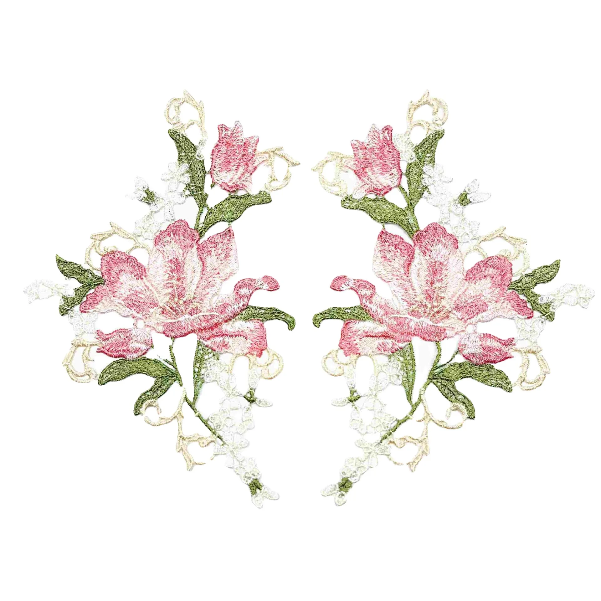Hollow water-soluble embroidery flower hole patch stickers 1 Pair DIY underwear children's clothing applique accessories self adhesive patches,wing appliques,elastic fabric flower accessories