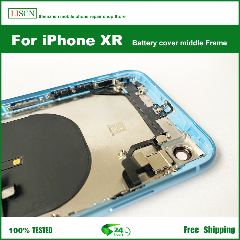 phone frame for video For IPhone X XR battery back cover, chassis middle frame, SIM card tray, side key components, installation soft cable shell+gift photo frame phone