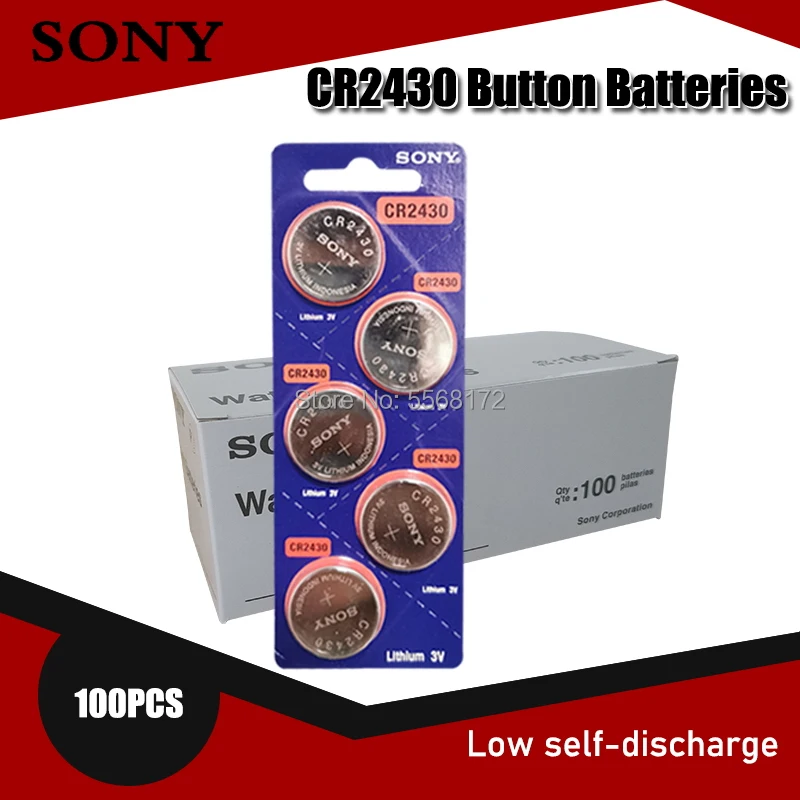 100PC Original Sony CR2430 DL2430 CR 2430 3V Lithium Battery For Smart