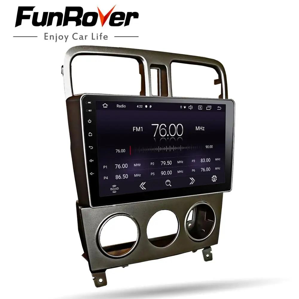 Funrover ips+ 2.5D Android 9,0 автомобильный Радио мультимедиа авторадио плеер gps Navi для Subaru Forester 2004-2009 " 2 din DSP без dvd