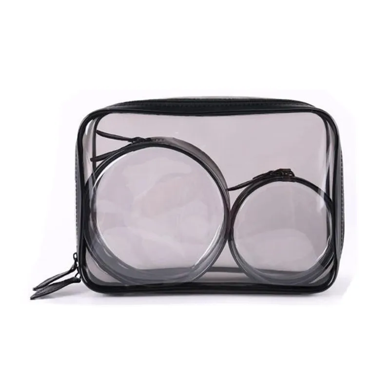 

Women Round Make Up Organizer Bag Travel Toiletry Bathing Storage Bag PVC Waterproof Transparent Makeup Bag Pouch Case