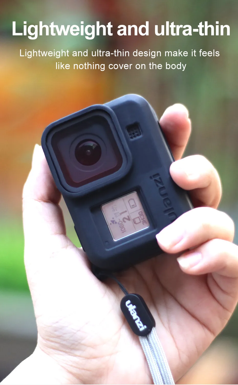 Ulanzi G8-3 силиконовый защитный чехол для GoPro 8 Hero черный с зарядным портом type C GoPro 8 аксессуары