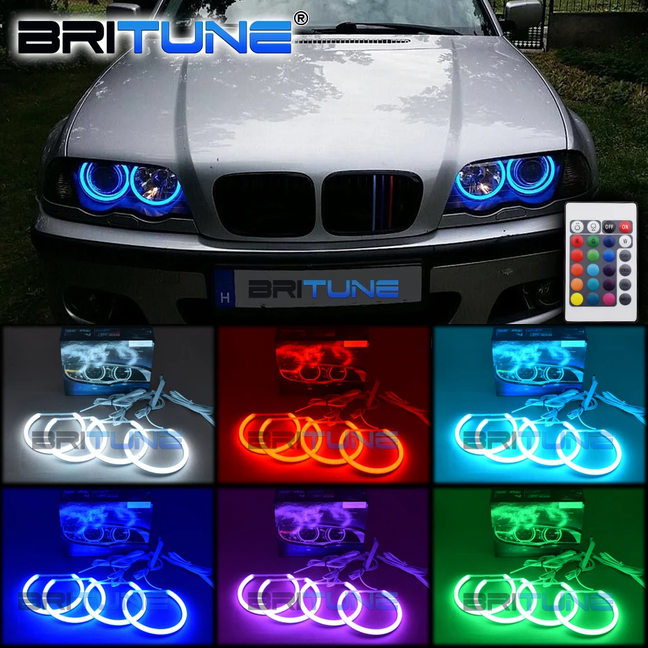 Juego de anillos de Halo DRL RGB Angel Eyes para BMW E46 M3 Tuning  Coupe/Sedan/Wagon E38 E39 E36, faro compatible con Bluetooth, Control de  aplicación