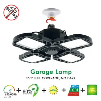 

E27 80W Hollowed Out Basement Motion Sensor Deformable Lamp Easy Install LED Garage Light Adjustable Angle Workshop Ceiling Barn
