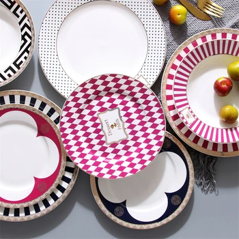 

Nordic Creative tableware Phnom penh Geometry Tableware Ceramic Dinner dish porcelain dessert Food Fruit Steak Pasta Plates