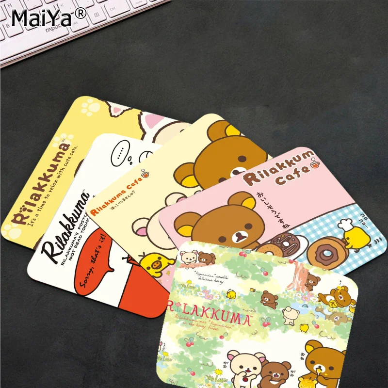 Красивый коврик MaiYa с аниме kawaii Rilakkuma Kiiroitori красивый для мышки в стиле Гладкий