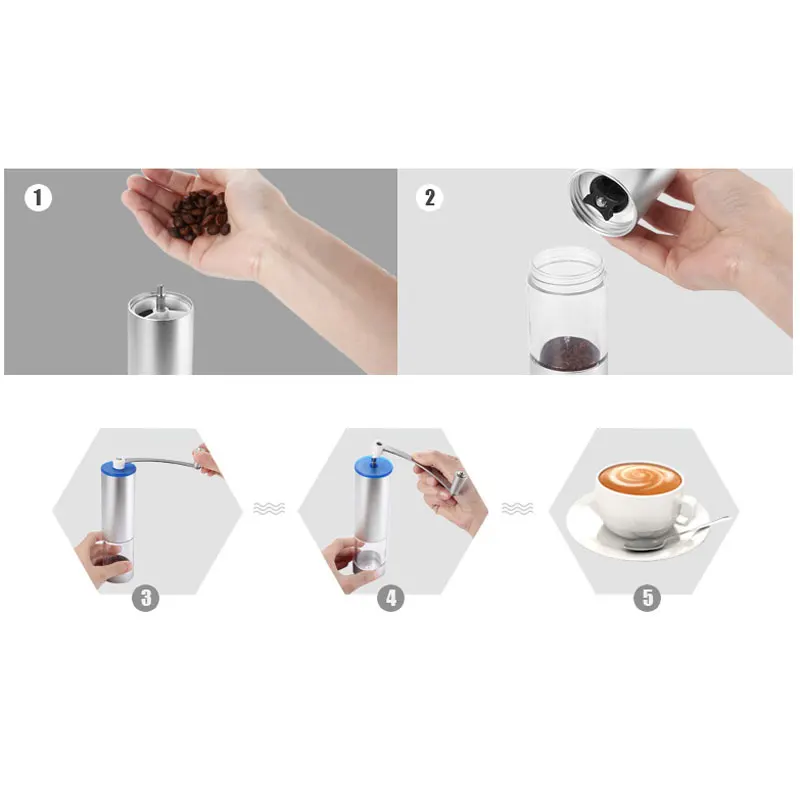  Stainless Steel Coffee Grinder Manual Hand Coffee Maker Mill Grinders Portable Coffee Bean Mill Mac - 4000367214162