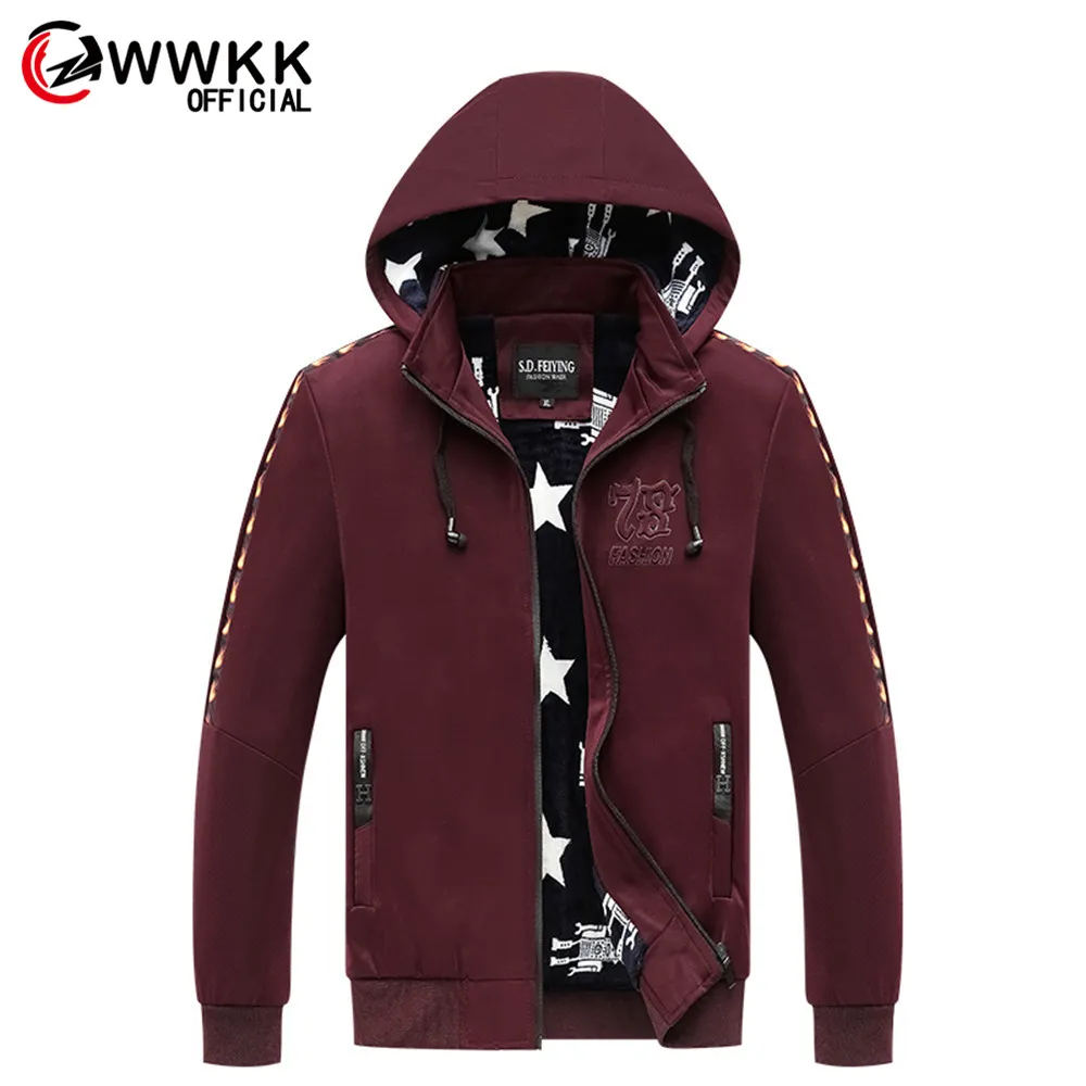 Mens Cold Protection Standing Collar Men Plus Velvet Jacket Keep Warm Coat Streetwear Printing Jackets Male New Fashion Clothing