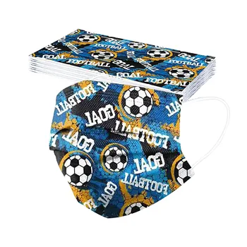 

10pc Football Printed Masks Adult Colorful Masks Mascarilla 3 Capas Disposable Protective Masks Industrials 3ply Mask Mascarilla