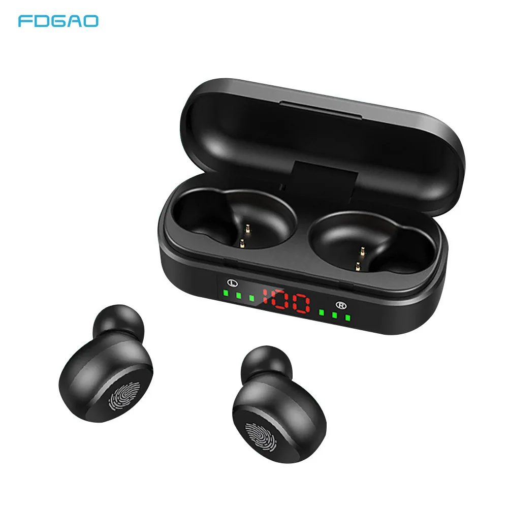 

Bluetooth 5.0 Earphone Touch Control Wireless Headphons HiFi Waterproof 9D Sport Earbuds Headset with LED Display Charging Box