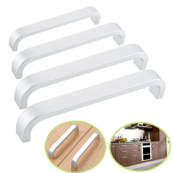 New Hot Aluminum Long Knob Cabinet Furniture Door Handles Knobs Bedroom Closet Dresser Kitchen Drawer Pulls SMR88