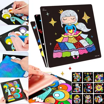 

Transfer Sticker Set Shining Mosaic Sticker Painting Art Sticky DIY Handmade Arts Crafts for Kids Hot Sales