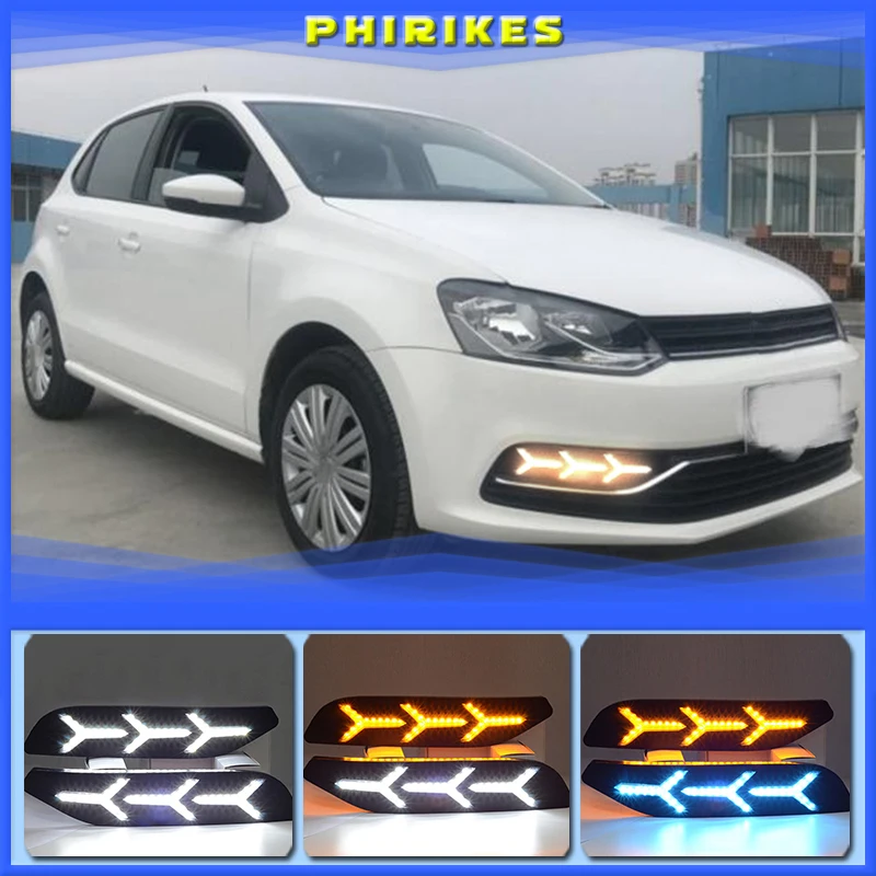 1pair Daytime Running Lights Drl Led For Volkswagen Vw Polo 2014 2015