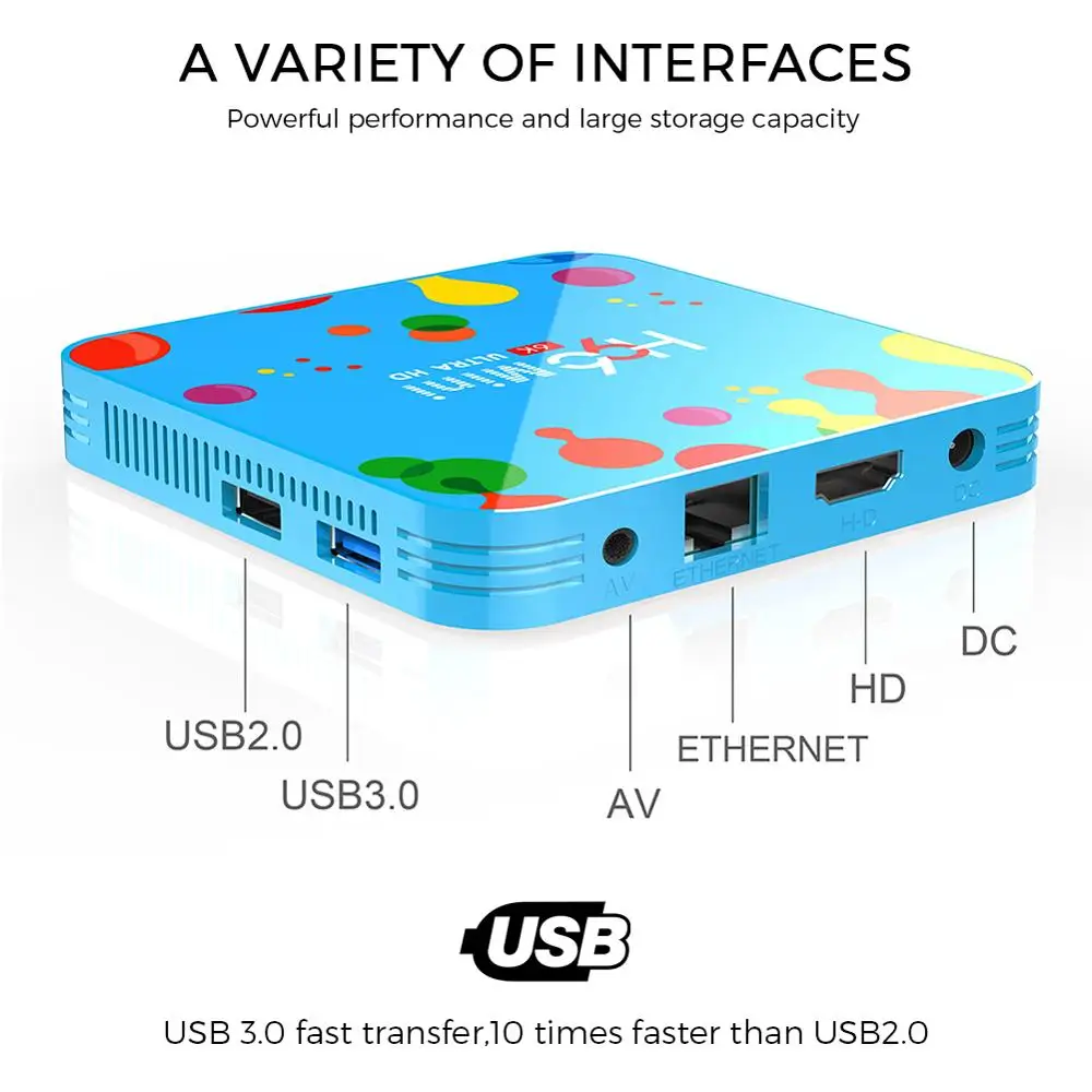 Android tv box H96 MINI Allwinner H6 четырехъядерный Смарт ТВ-бокс Android 9,0 4 Гб ram 128 ГБ rom 6K HD 4K 30fps H.265 телеприставка