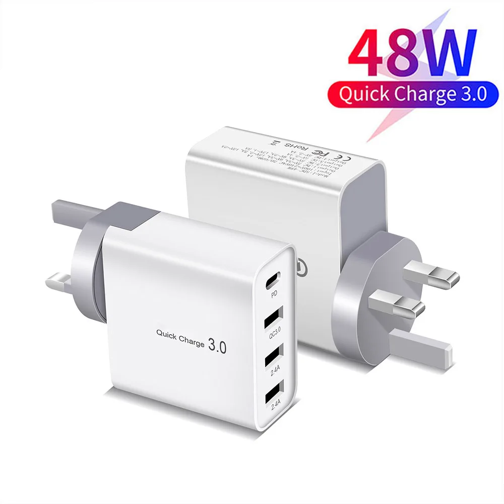 65w fast charger 48W Quick Charger PD Charger For iPhone 13 12 Huawei Samsung Xiaomi Tablet Fast Wall Charger QC 4.0 3.0 US EU UK AU Plug Adapter 5v 1a usb