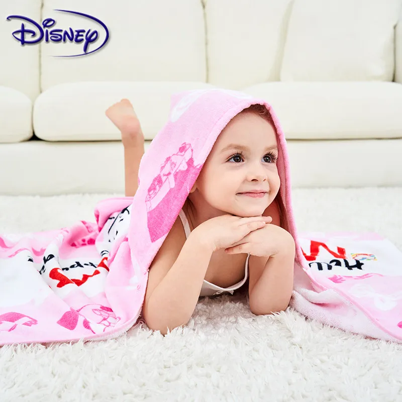 Disney Микки хлопок банное полотенце с капюшоном Пряжка плащ детское хлопковое